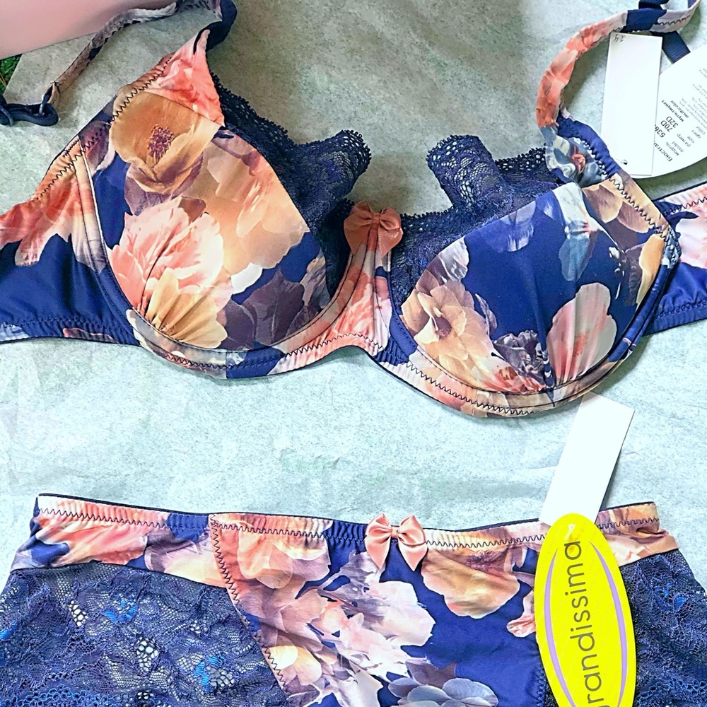 Bra no padded wired with floral
